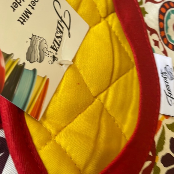 NWT Fiesta Puppet Mitt Pot Holder Oven Mitt Set Floral Print hot cold cotton - Picture 8 of 10